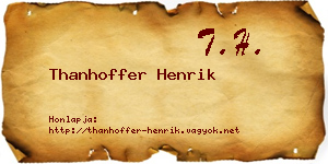Thanhoffer Henrik névjegykártya