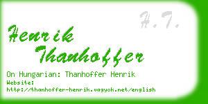 henrik thanhoffer business card